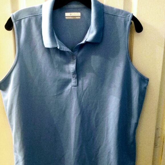 WOMEN'S COLUMBIA PFG SPORTSWEAR COMPANY SLEEVELESS POLO SHIRT SLEEVELESS SIZE XL - Picture 1 of 6